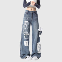 Patchwork Wide-Leg Jeans