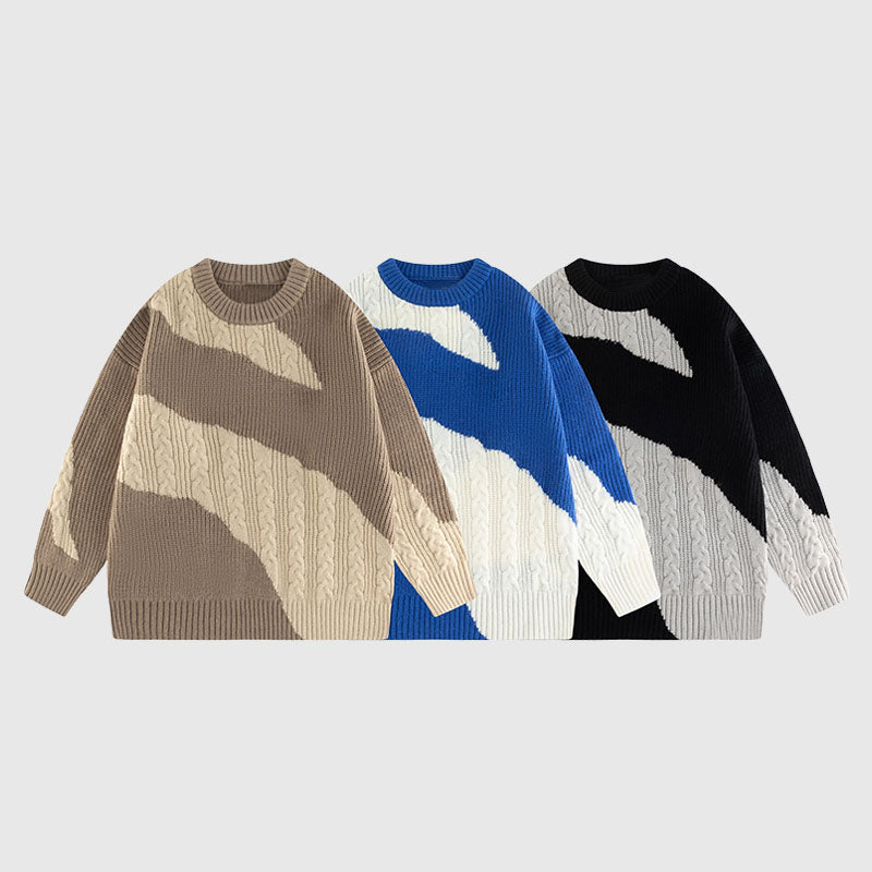 Irregular Color-blocked Design Pullover