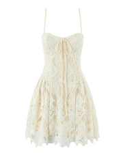 Natalie Cream Lace A-Line Mini Dress