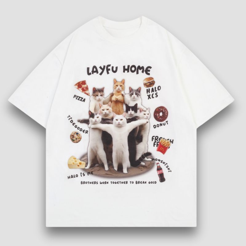 Creative Spoof Cat Print T-shirt