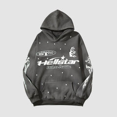 Vintage Star Flame Print Hoodie