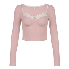 2000's Baby Lace Pink Top