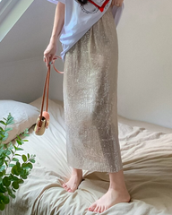 SEQUINED MIDI SKIRT