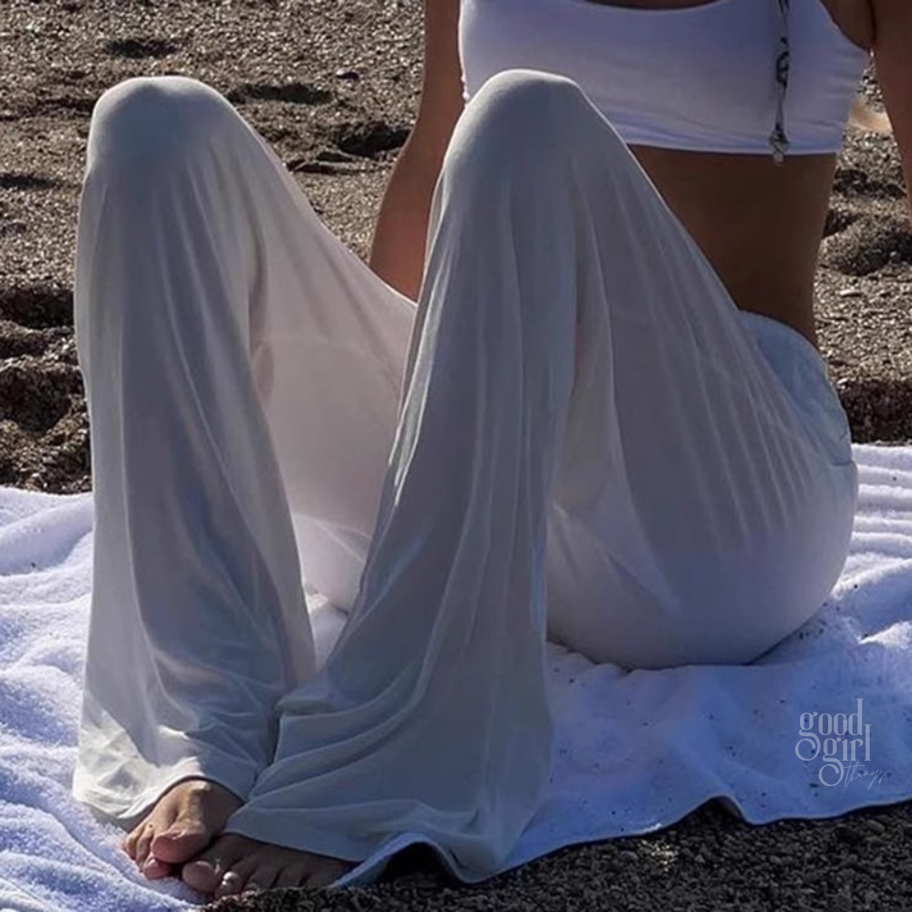 Hollie Soft Drape White Lounge Pants