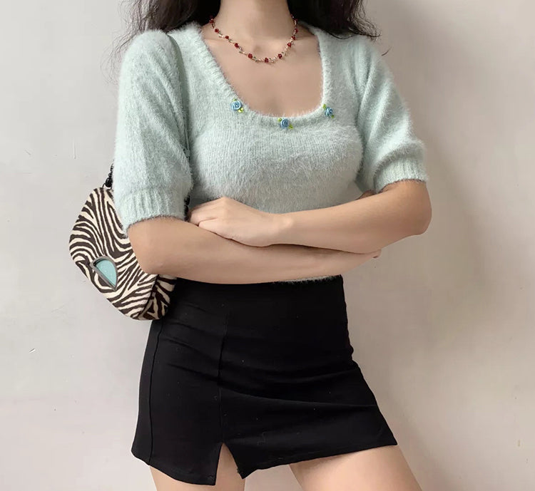 Daphne Rosette Pullover Sweater