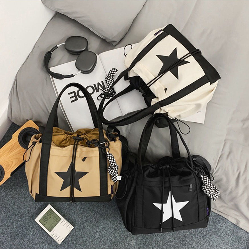 Oluolin College Style Star Printed Bag