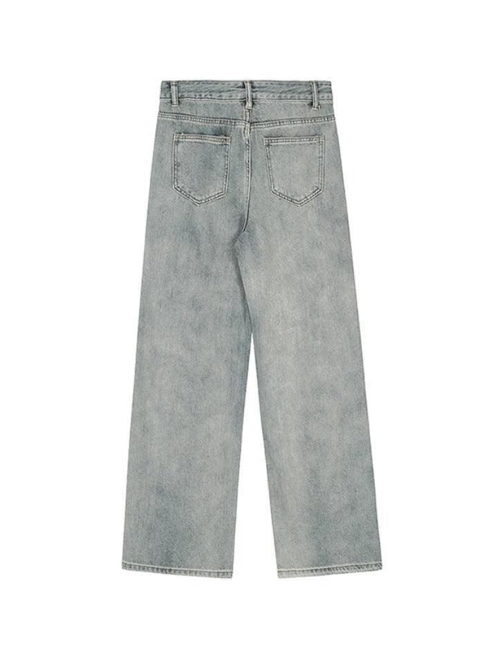 Star Embroidery Raw Trim Boyfriend Jeans