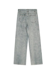 Star Embroidery Raw Trim Boyfriend Jeans