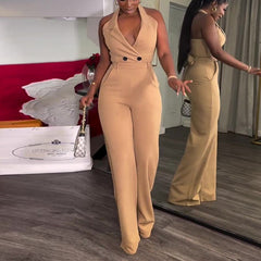 Halter Backless High Waist Jumpsuits