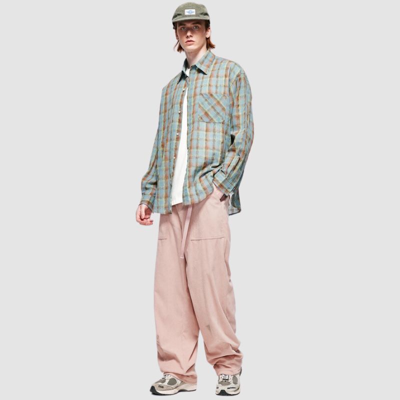 Adjustable Headlamp Corduroy Wide Leg Pants