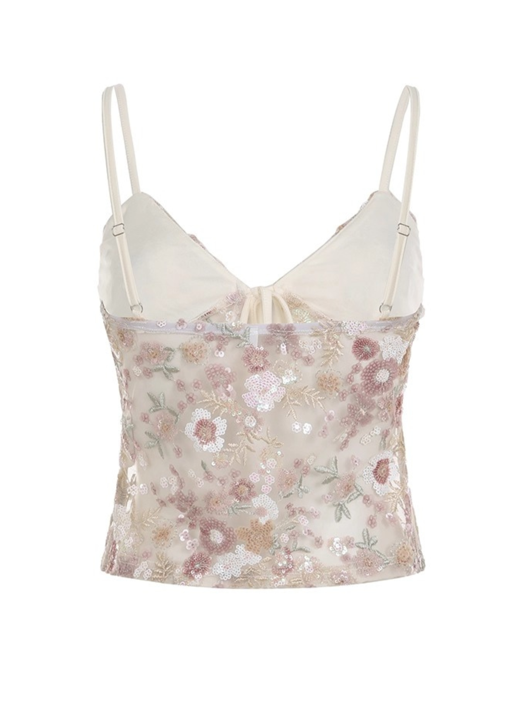 Lindy Floral Embroidered Mesh Tie Top