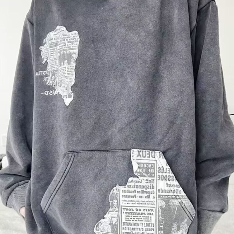 Vintage Patchwork Fleece Hoodie