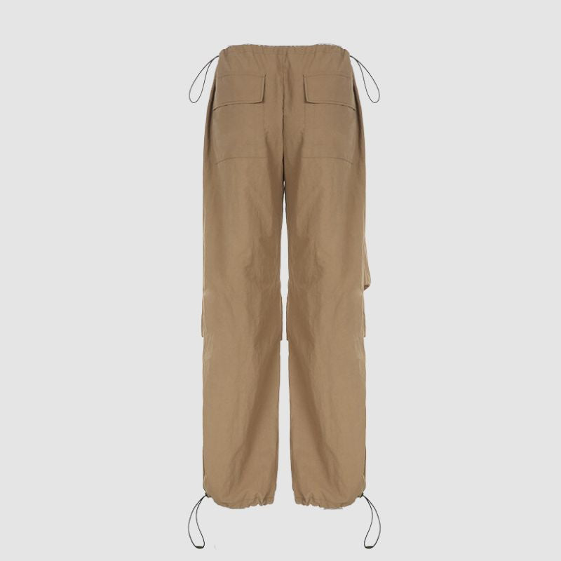 Pleated Loose-fit Parachute Pants