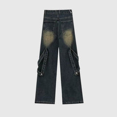 Casual Patchwork Design Jeans