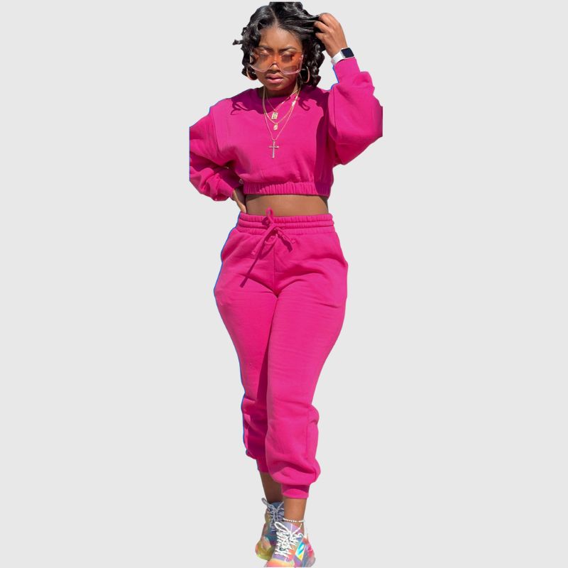 Crew Neck Sweatshirt & Drawstring Pant Set