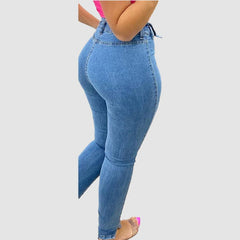 Zipper Highly Elasticity Jeans