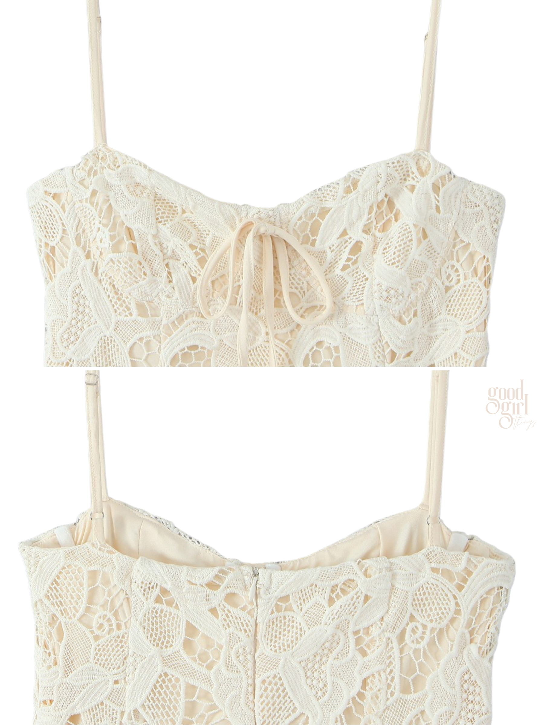 Natalie Cream Lace A-Line Mini Dress