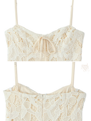 Natalie Cream Lace A-Line Mini Dress