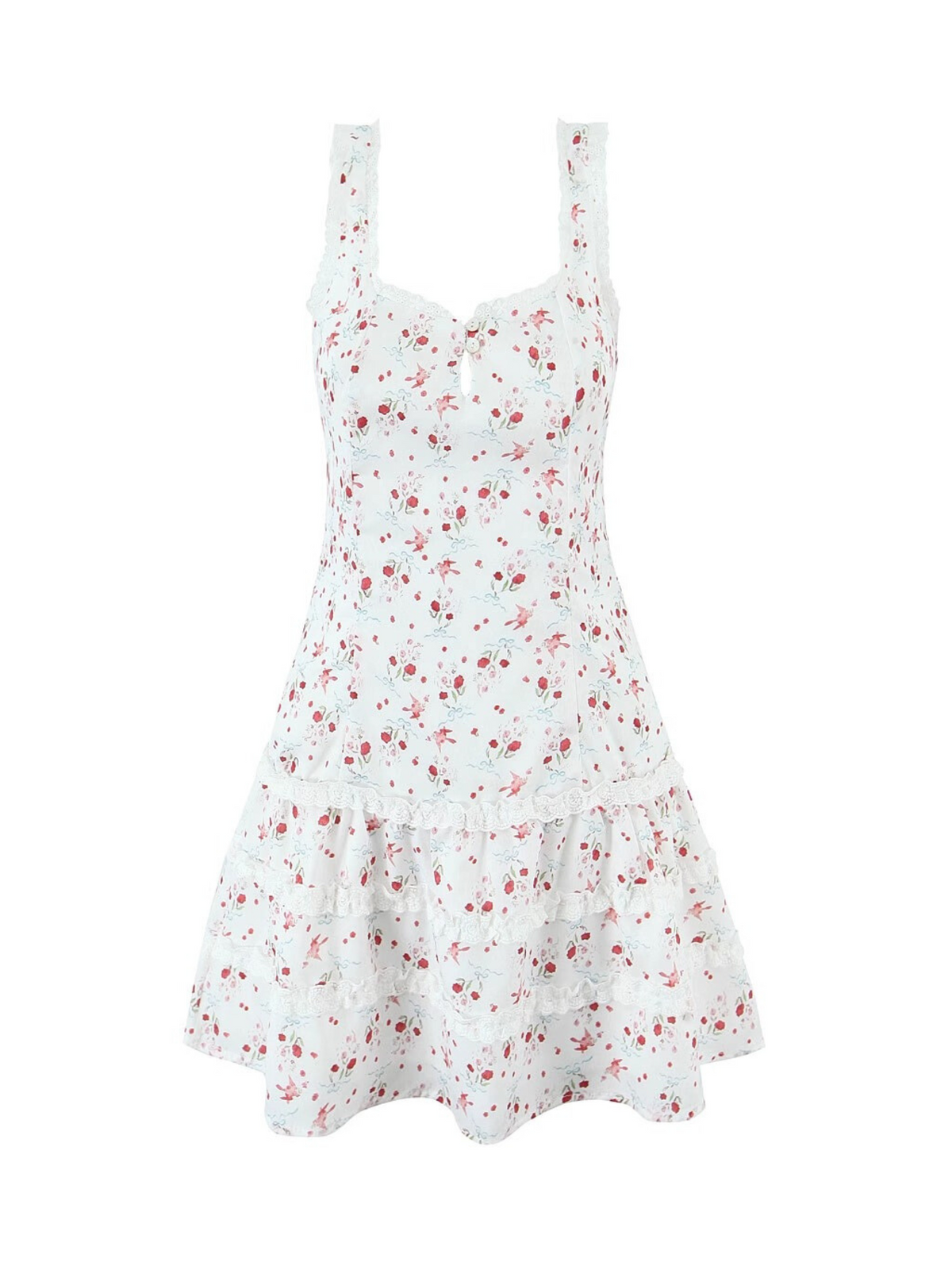 Navia Ruffle Lace Mini Dress