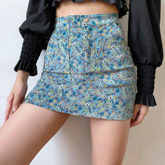 Jessa Floral Corduroy Skirt