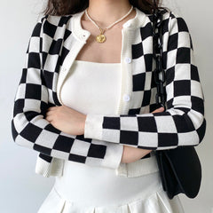 Checker Board Cardi-Cami Set