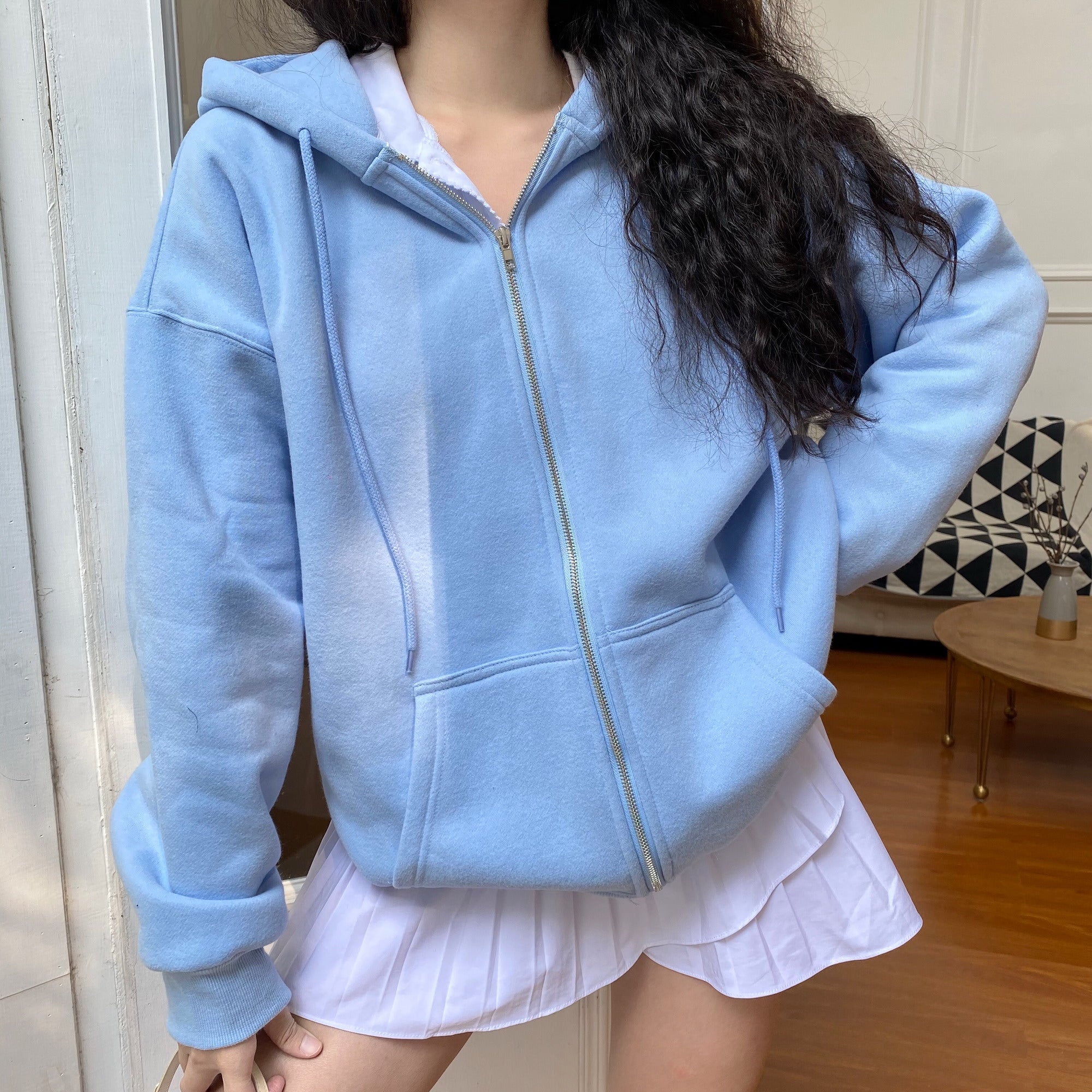 Basics Boyfriend Zip Up Hoodie