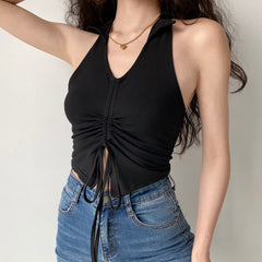 Vivian Halter Drawstring Top