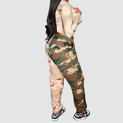 Camouflage Patchwork Design Pant Set