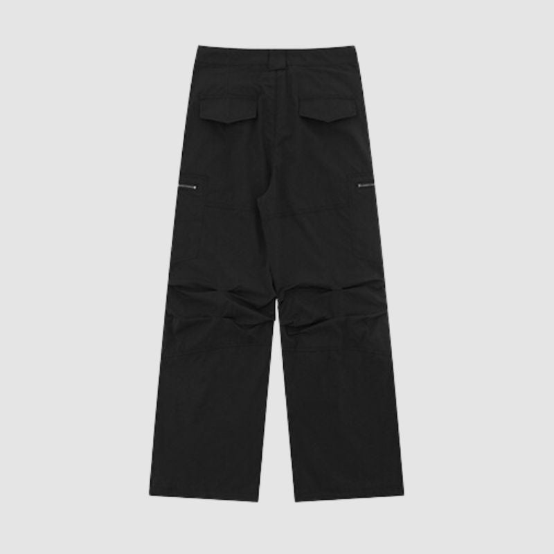 Zip Pocket Design Pleted Cargo Pants