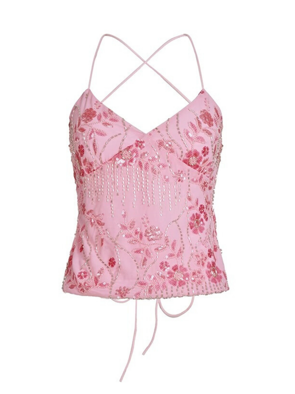 Kye Strappy Backless Sequin Top