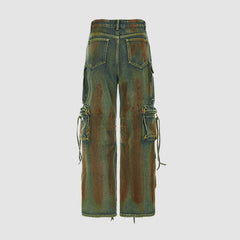 Dirty Fit Sfumato Design Denim Cargo Pants