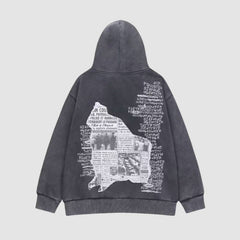 Vintage Patchwork Fleece Hoodie