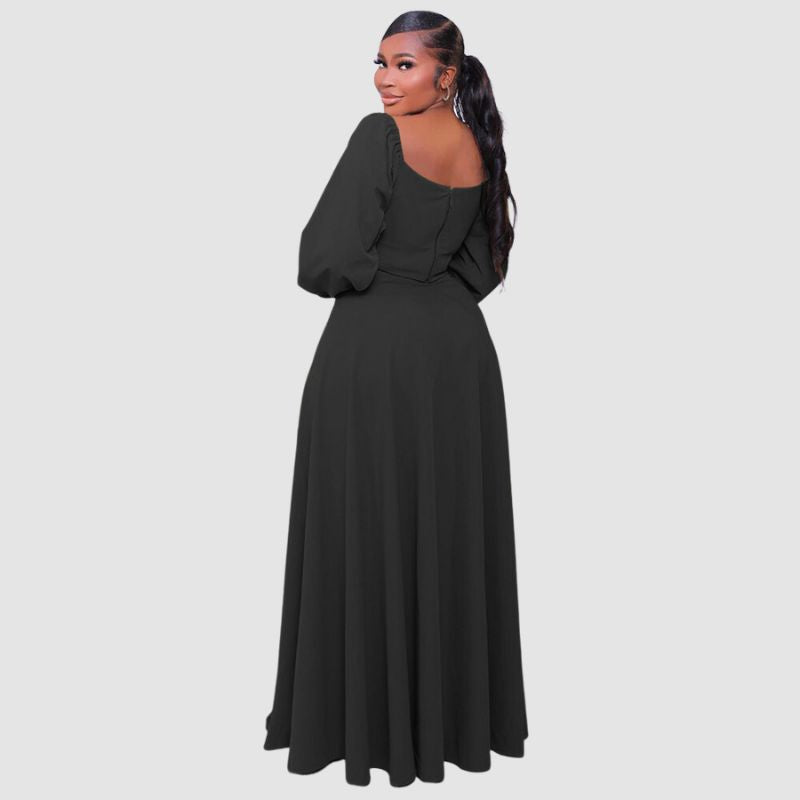 Off-Shoulder Crop Top & Split Skirt Set