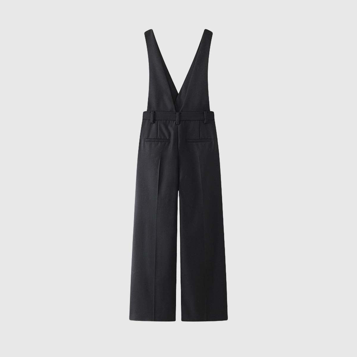 Chic Black Zippered Overalls