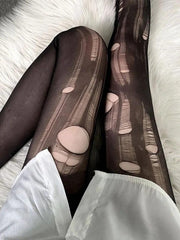 Hand Torn Sheer Mesh Tights