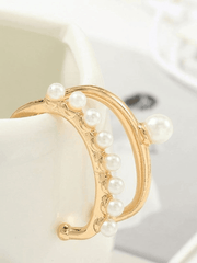 2pcs Faux Pearl Decor Cuff Earring