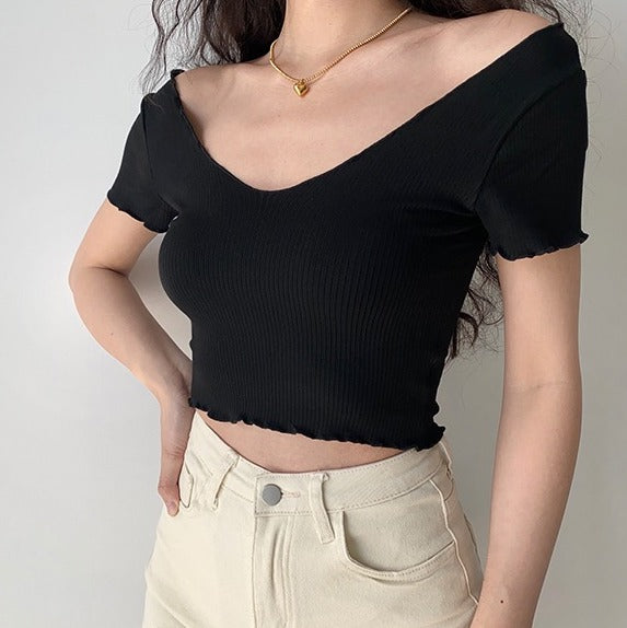 Basics Ribbed Rolled Tee