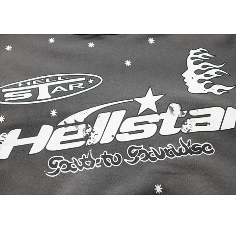 Vintage Star Flame Print Hoodie