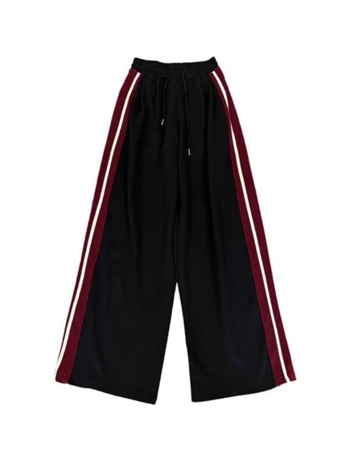 Contrast Side Stripe Baggy Sweatpants