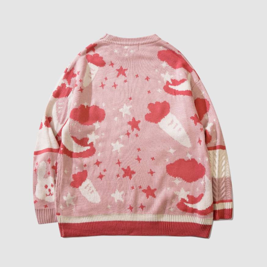 Lovely Rabbit Printed Sweater