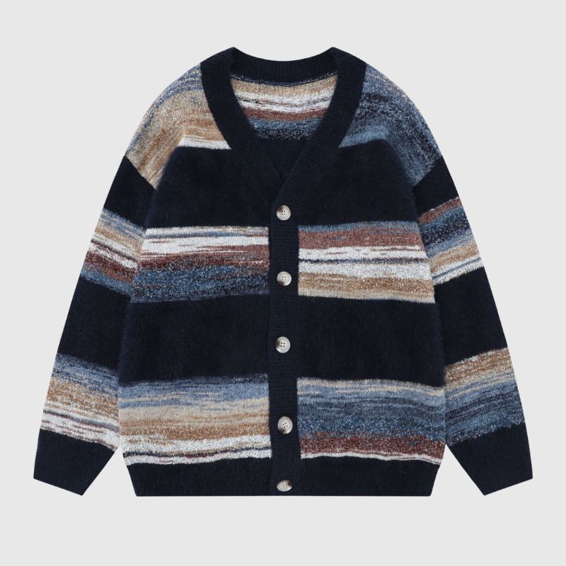 Rainbow Striped Gradient Cardigan