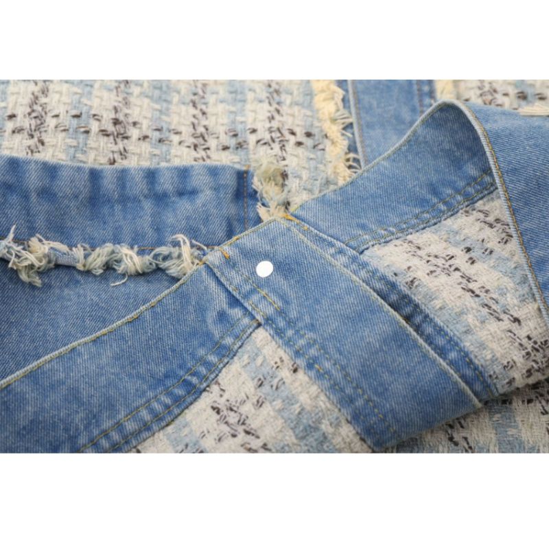 Vintage Plaid Patchwork Edged Jacket