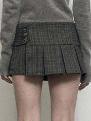 Irregular Hem Slimming Multiple Buttons Mini Skirt
