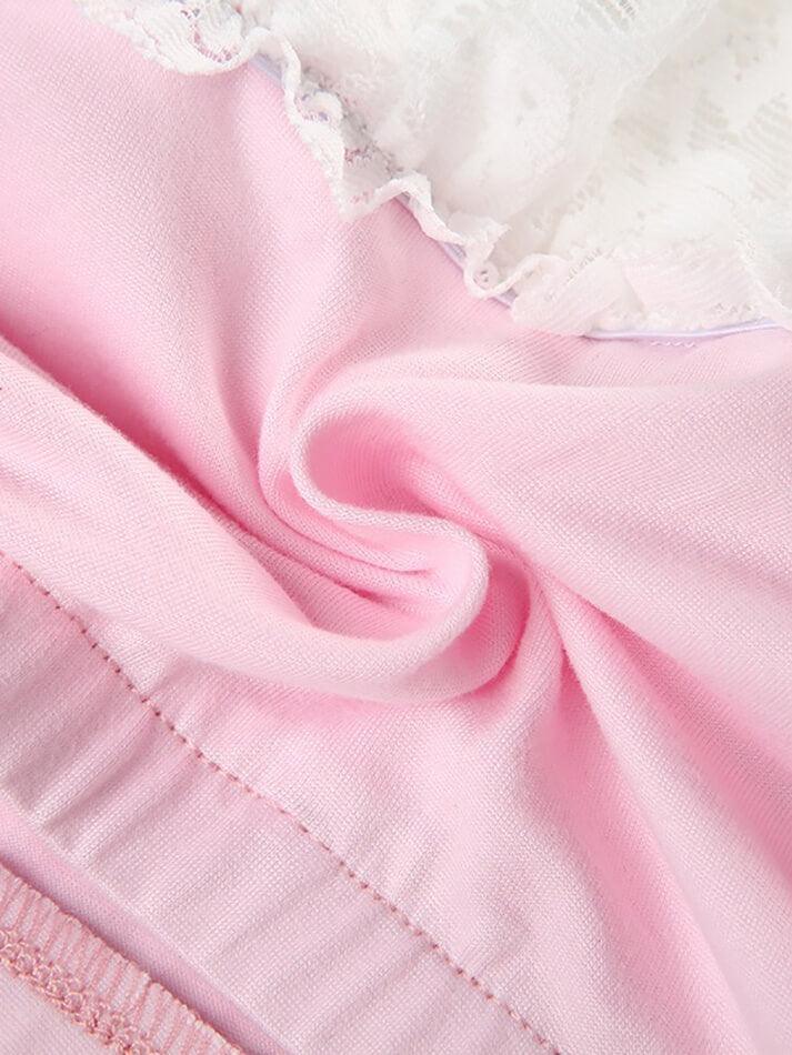 Bow Lace Patchwork Color Clash Skirt
