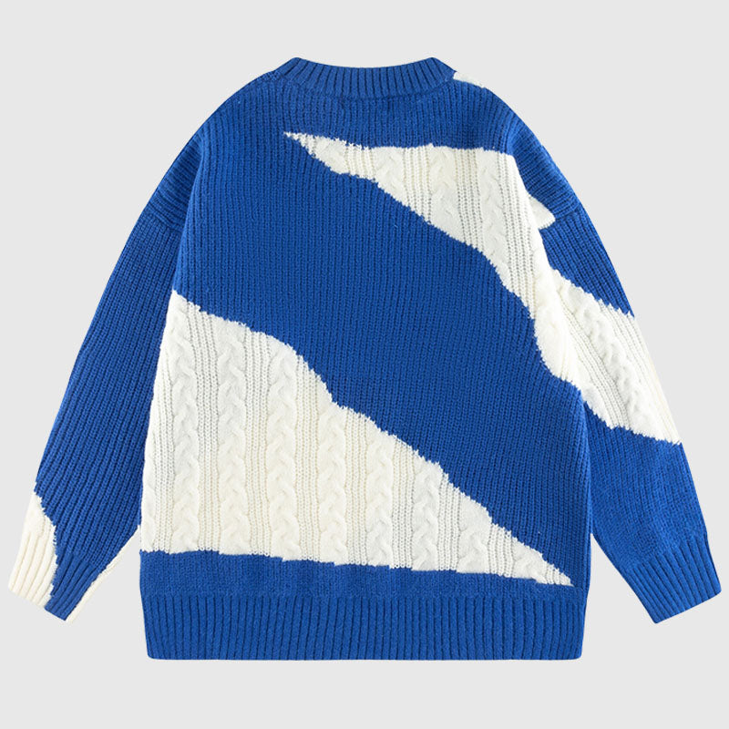 Irregular Color-blocked Design Pullover