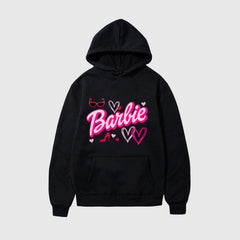 Pink Letter Printed Hoodies