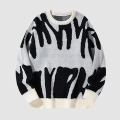 Irregular Color Contrast Design Pullover