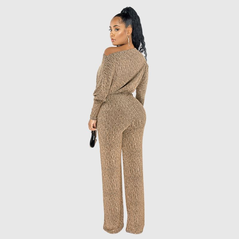 Leopard Printed Off-shoulder Jumpsuits