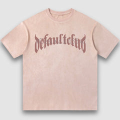 Vintage Lettered Floral Printed Suede Tee