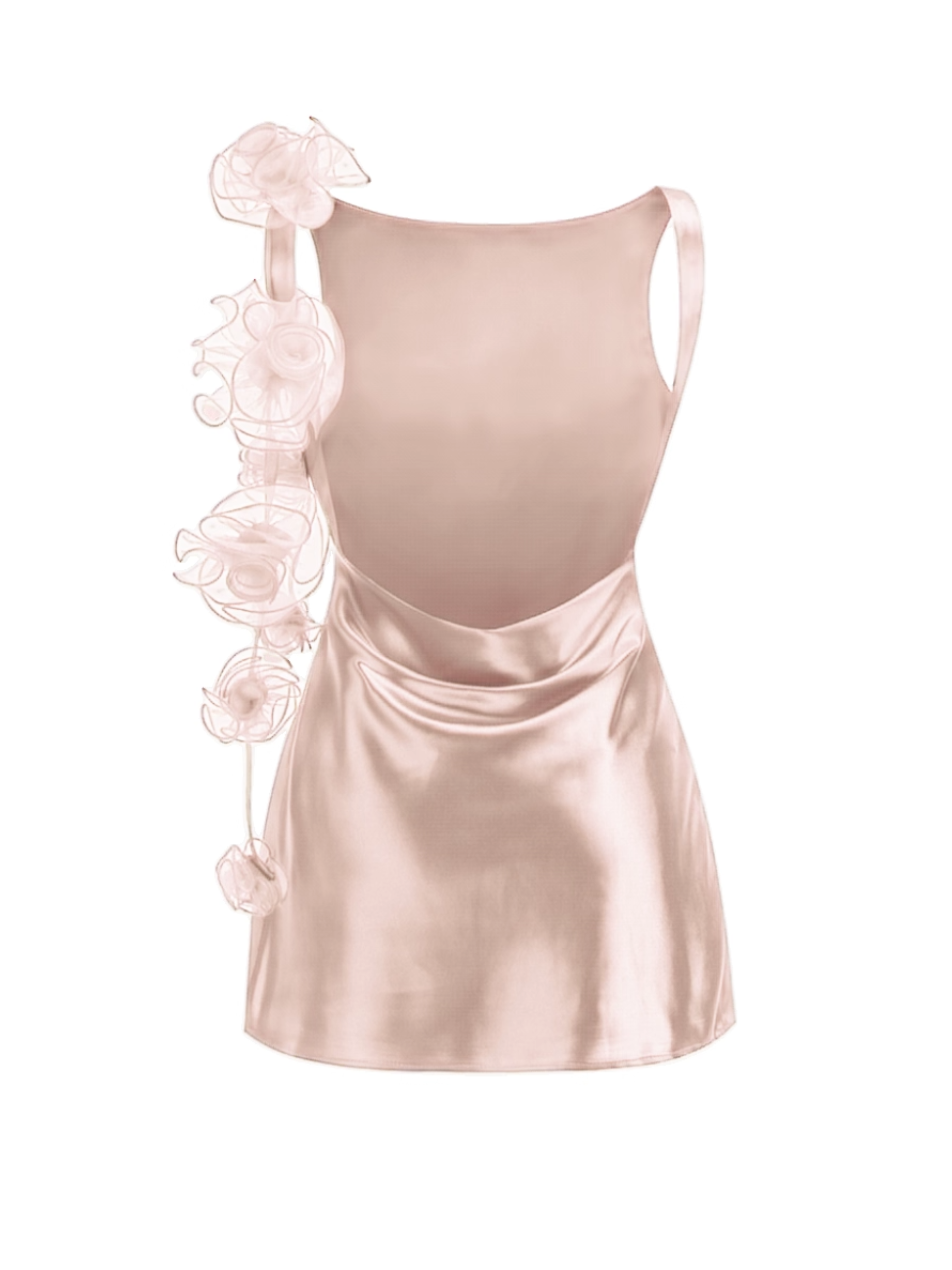 Rosalia Satin Bloom Mini Dress